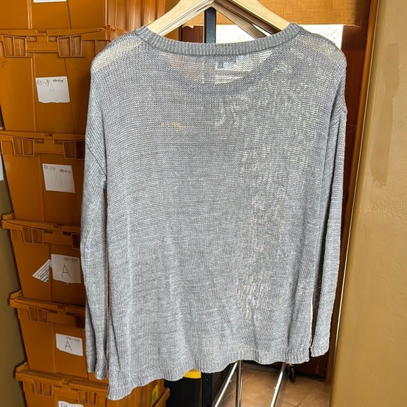 Vince Silk Blend Woven Sweater Gray Size XS Oversized - Picture 6 of 6